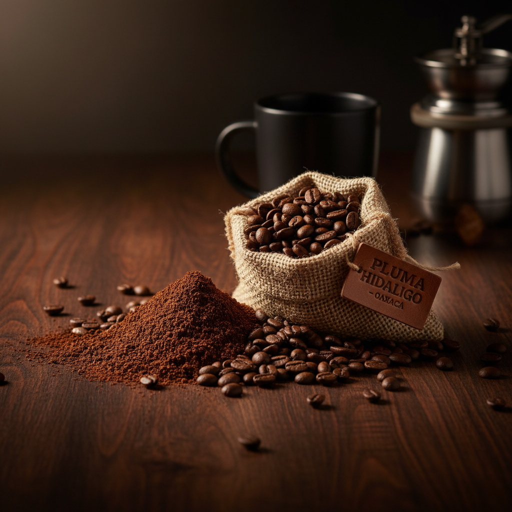 Café Orgánico Pluma Hidalgo en grano y molido